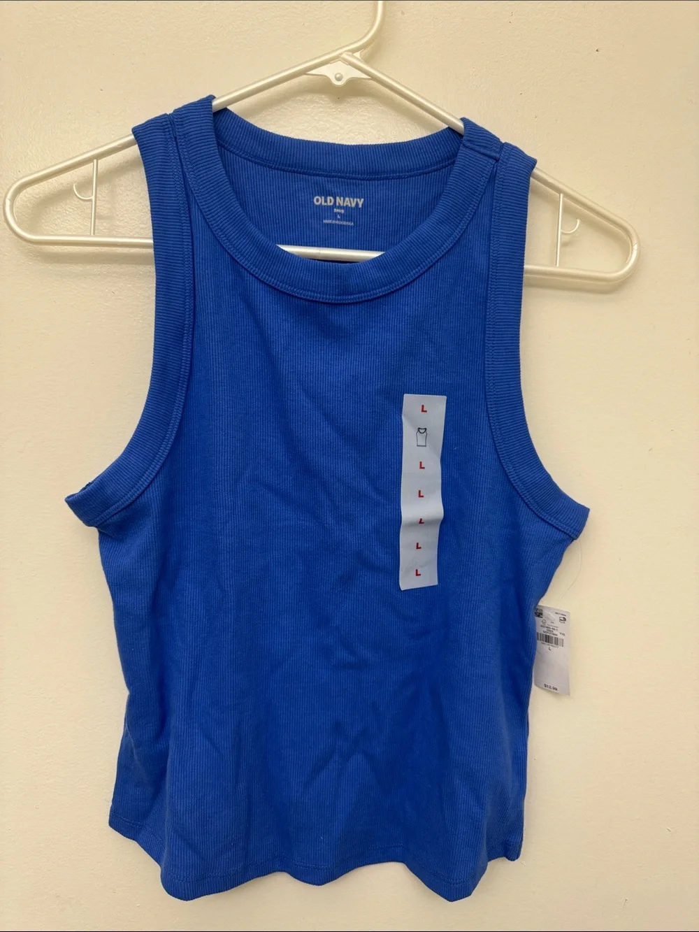 Old Navy Snug fit Blue Ribbed Tank Top in Large
